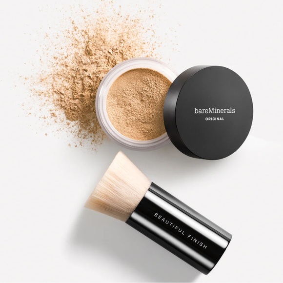 bareMinerals BEAUTIFUL FINISH FOUNDATION BRUSH Makeup Brush Set - Black and Tan - Picture 10 of 11